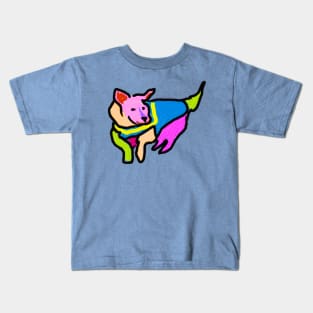 Colorful Hero Dog Kids T-Shirt